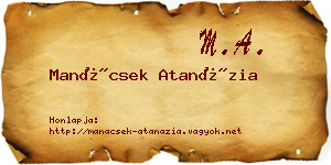 Manácsek Atanázia névjegykártya